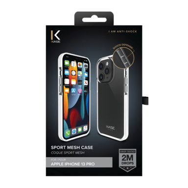 Backcover sportiva in rete per Apple iPhone 13 Pro, bianco brillante