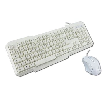 MCL ACK-2012/B clavier Souris incluse Universel USB AZERTY Français Blanc