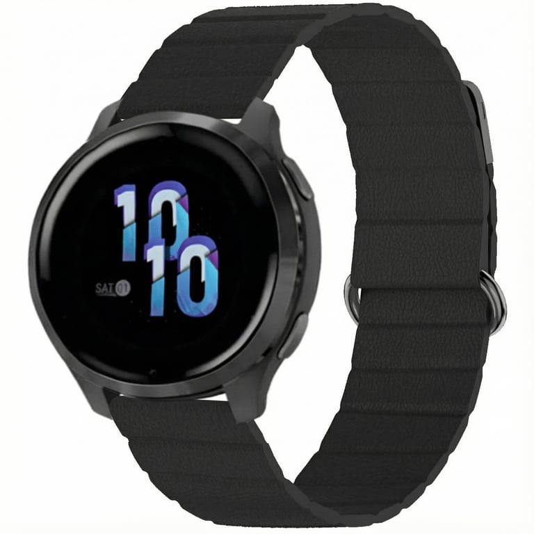 imoshion Bracelet en cuir magnétique - Connexion universelle 22 mm - Noir - Neuf