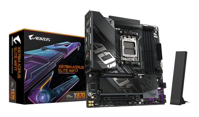 GIGABYTE X870M AORUS ELITE WIFI7 Scheda Madre – Supporta CPU AMD Ryzen 9000, VRM digitale a 14+2+2 fasi, fino a 8200 MHz DDR5 (OC), 1 x PCIe 5.0 + 1 x PCIe 4.0, Wi-Fi 7, LAN 2.5 GbE, USB 4