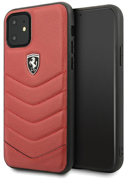 Étui Ferrari pour iPhone 11 rouge Off Track Quilted