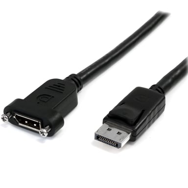 StarTech.com Cable de 91cm DisplayPort de Montaje en Panel - 4K x 2K - Cable DisplayPort 1.2 de Extensión de Vídeo Macho a Hembra - Cable para Monitor