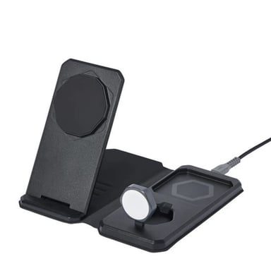 Caricatore wireless magnetico compatto 3 in 1 per viaggi e uffici