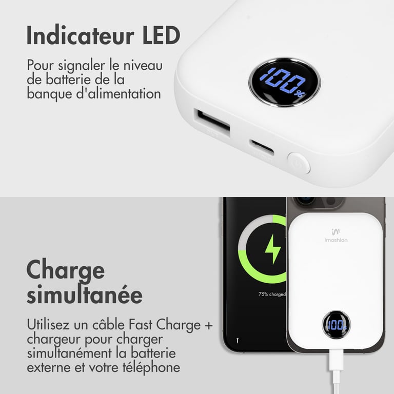imoshion Batterie externe MagSafe 10.000 mAh Batterie externe sans fil Neuf - vue 8