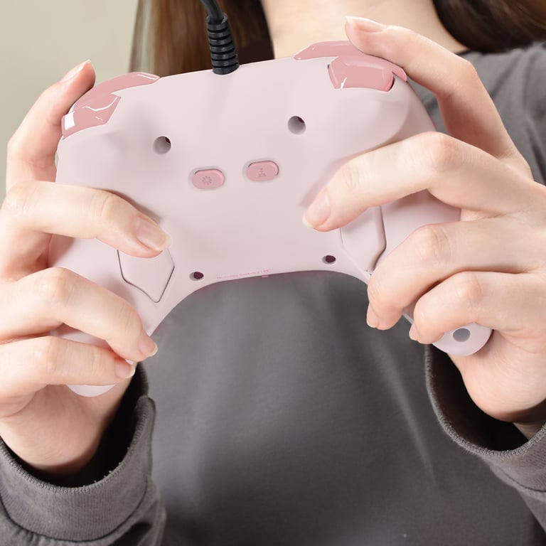 Hori Manette filaire HORIPAD Turbo (Cozy Pink) pour Nintendo Switch 2 – Sous licence officielle Nintendo® - Neuf