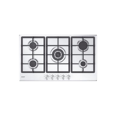 Candy Moderna CHG93WX/1 Plaque de cuisson encastrable en acier inoxydable 86 cm Gaz 5 feux - Neuf