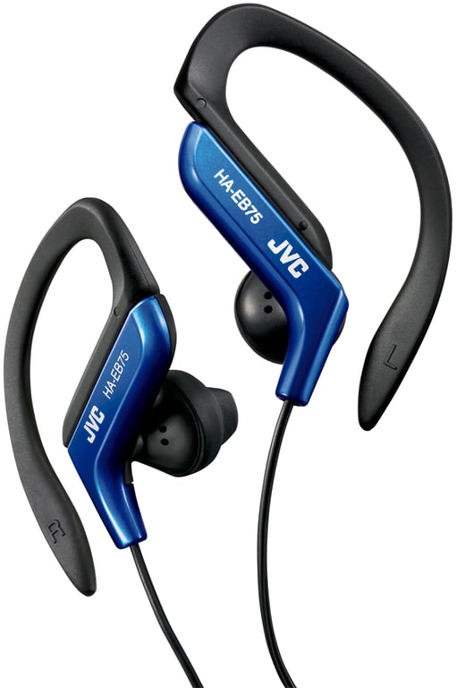 JVC HA-EB75 Écouteurs Avec fil Crochets auriculaires, Ecouteurs Sports Noir, Bleu - Neuf