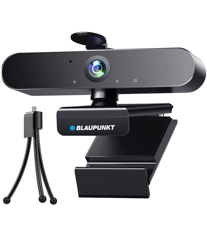 Webcam Full HD 2K avec trépied - Blaupunkt - BLP0005 - Noir - Blaupunkt