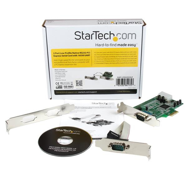 StarTech.com Carte PCI Express à Faible Encombrement avec 2 Ports Série RS232 - UART 16550 - Neuf