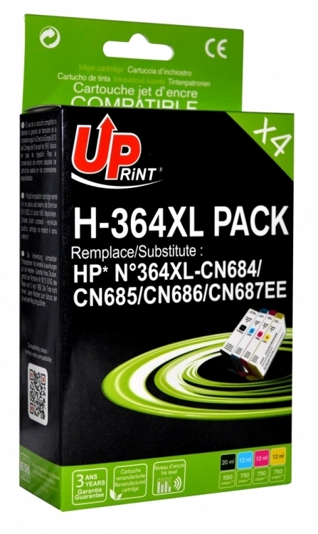 Pack UPrint compatible HP 364 4 cartouches Neuf