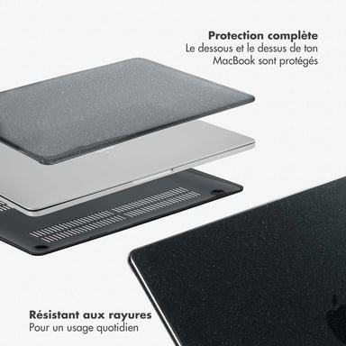 Selencia Coque Paillettes pour Apple MacBook Air 13 pouces (2022 / 2024 M3 chip / 2025 M4 chip) - Noir