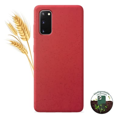 Coque silicone unie Biodégradable Rouge compatible Samsung Galaxy S20