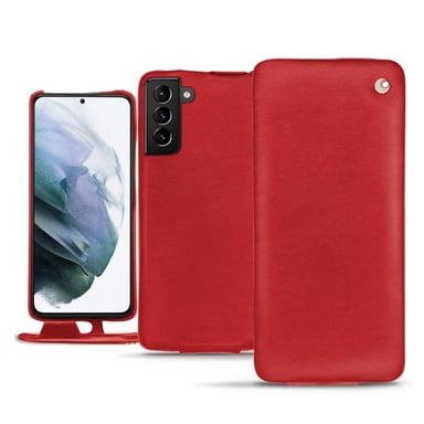 Housse cuir Samsung Galaxy S21+ -  - Rouge - Cuir lisse premium