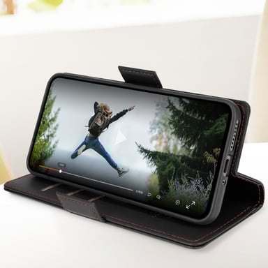 CaseMe Funda con cierre para Xiaomi 14 Solapa para tarjetero y Soporte Negro