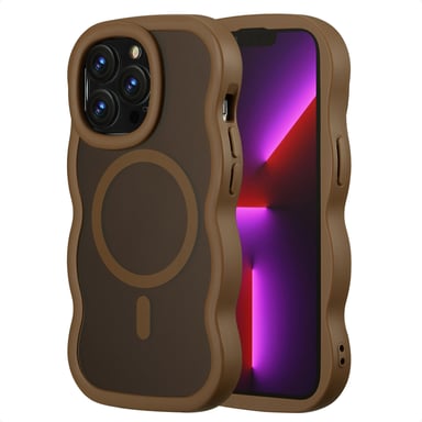 Selencia Coque arrière Wavy avec MagSafe pour Apple iPhone 13 Pro - Mocha Brown
