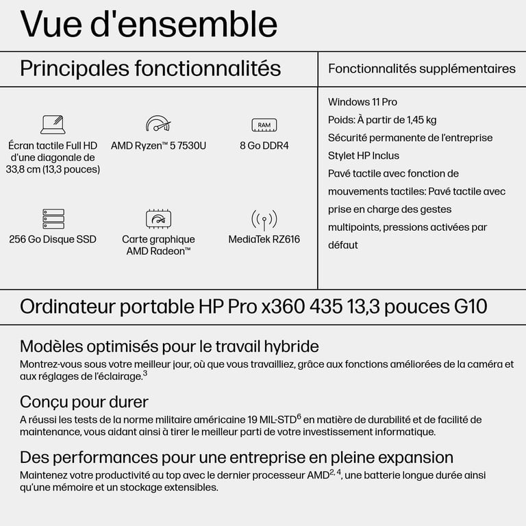 HP HP PX360435G10 R5 13.3IN - vue 5