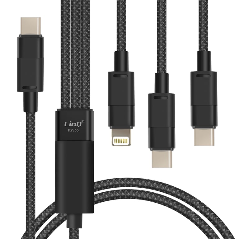 Câble USB C vers Lightning + 2 USB C Charge Rapide Longueur 1.2m Neuf - vue 4