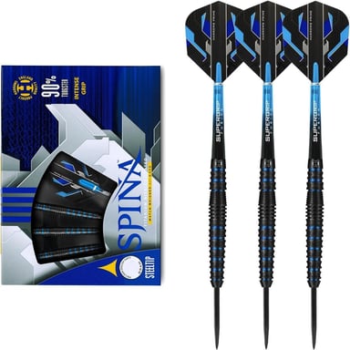 Fléchettes Spina 90% en Acier 25g Noir et Bleu - Performance Optimale