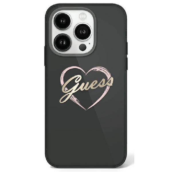 Étui Guess pour iPhone 16 Pro Max 6.9  noir étui rigide IML Heart - Neuf