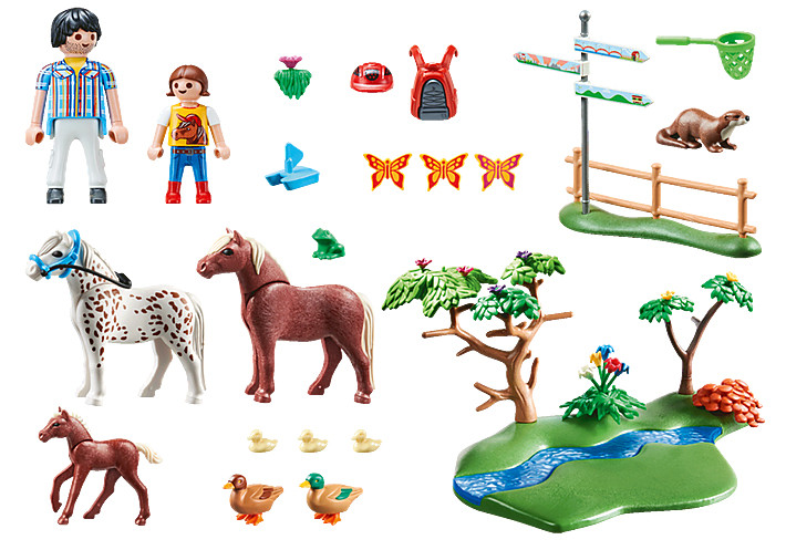 Figurine Randonneurs Et Animaux Playmobil La Boîte Avec Accessoires Inclus - vue 2
