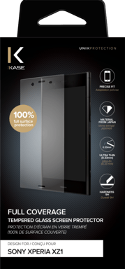 Protector de pantalla de cristal templado (100% cobertura de superficie) para Sony Xperia XZ1, Transparente