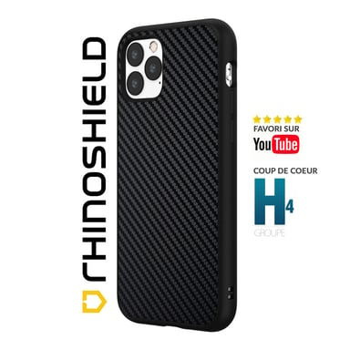 Funda RhinoShield compatible con [iPhone 13 Mini] SolidSuit - Funda fina con tecnología de absorción de impactos y acabado de primera calidad - Fibra de carbono