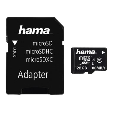 MicroSDXC 128 GB clase 10 UHS-I 80 MB/s + adaptador/foto