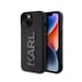 Custodia per iPhone 15 Plus in gomma 3D con logo Karl glitterato