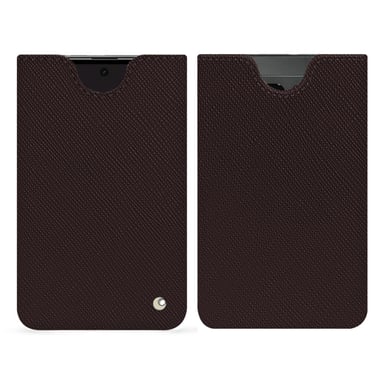 Pochette cuir Google Pixel Fold -  - Marron envoûtant ( Pantone #4e3629 ) - Cuir saffiano