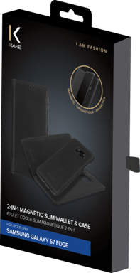 Custodia magnetica sottile 2 in 1 e guscio per Samsung Galaxy S7 Edge, nero