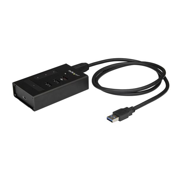 StarTech.com Hub USB 3.0 de 4 Puertos - Ladrón USB Tipo-A a 1x USB-C y 3x USB-A - Hub Comercial USB de Metal - USB 3.2 Gen 1 SuperSpeed de 5Gbps - Autoalimentado - de Carga Rápida BC 1.2 - Resistente/Instalable