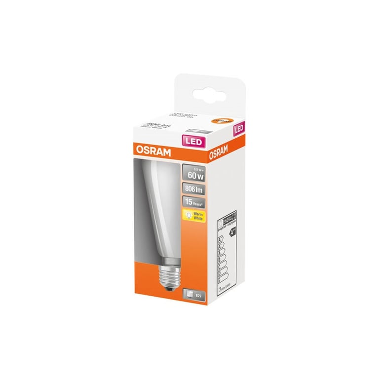 OSRAM LED edison dépolie filament E27 730lm chaud - vue 2