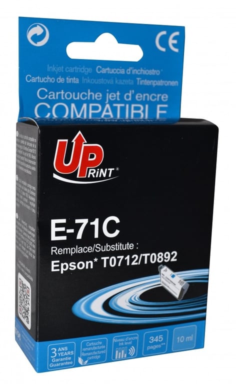 Cartouche compatible T0712 Cyan - vue 2