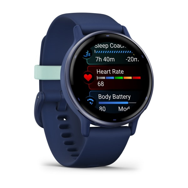 Garmin Vivoactive 5 3,05 cm (1.2 ) AMOLED 42 mm Numérique 390 x 390 pixels Écran tactile Bleu Wifi GPS (satellite) - Neuf