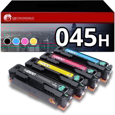 123CONSOMMABILI - Confezione da 4 toner Canon 045H compatibili
