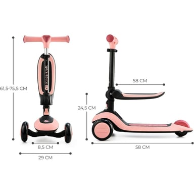 Scooter de 3 ruedas HALLEY rosa y Draisienne para niños