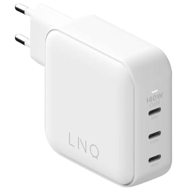 Chargeur GAN Secteur 3 Ports USB-C Power Delivery 140W Blanc