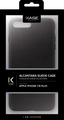 Coque en Suède Alcantara pour Apple iPhone 7/8 Plus, Noir Minuit