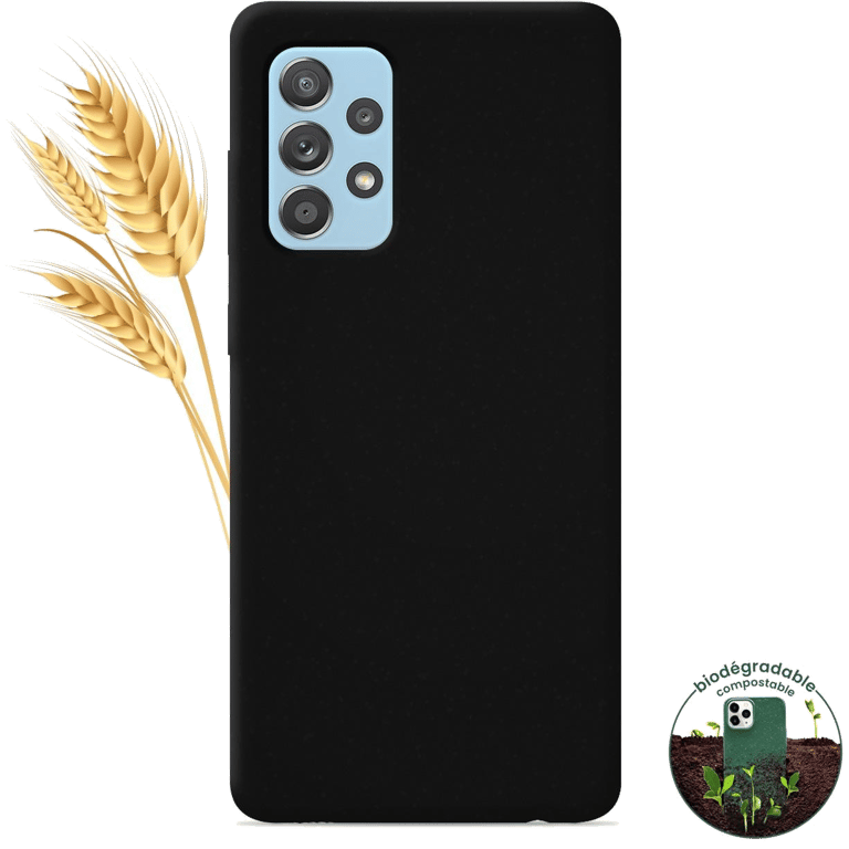 Coque silicone unie compatible Biodégradable Noir Samsung Galaxy A52