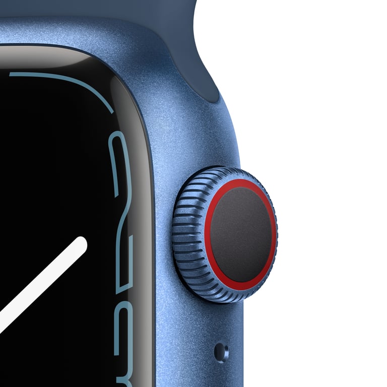 Watch Series 7 (GPS + Cellular) Boîtier en Aluminium Bleu de 41 mm, Bracelet Sport Bleu Abysse