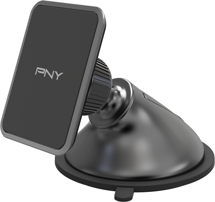 Support Voiture Aimanté sur Pare-brise Noir PNY