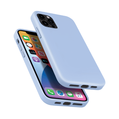 Custodia antiurto in morbido silicone gel per Apple iPhone 12/12 Pro, blu lilla