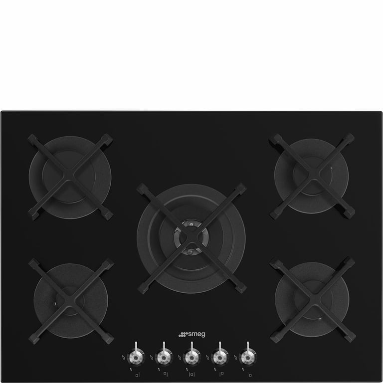 Table de cuisson à gaz encastrable en verre Smeg Classic PV375N 72 cm 5 brûleurs Noir - Neuf
