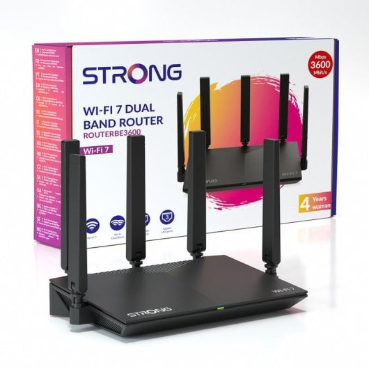 Routeur Strong ROUTERBE3600 WiFi 7 Double Bande 3600 Mbps 5 Antennes Ethernet 2.5G Neuf - vue 1