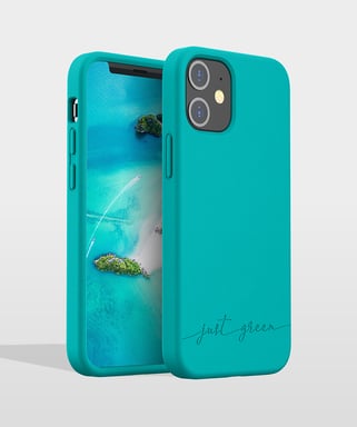 Coque iPhone 12 mini Natura Blue Lagoon - Eco-conçue Just Green