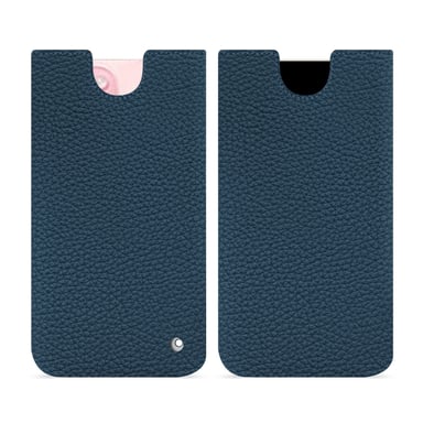 Pochette cuir Apple iPhone 15 - Pochette - Bleu - Cuir grainé