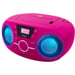 BIGBEN CD61RSUSB Lettore Cd portatile radio Usb rosa + altoparlanti luminosi