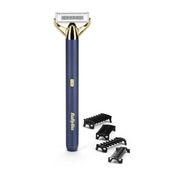 Tondeuse a barbe et rasoir - BABYLISS - X-Blade Super-X Metal - Sans fil - Autonomie 45 min - 4 sabots - Edition or & bleu marin