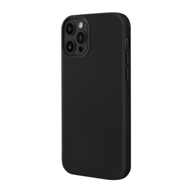 Custodia morbida in silicone gel per iPhone 12 Pro Max, nero satinato