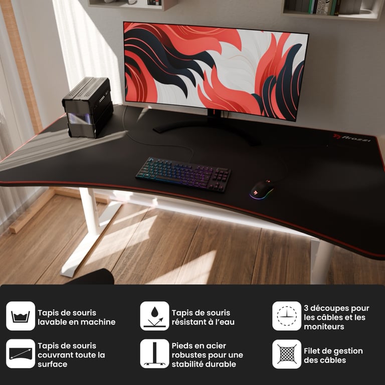 Arozzi Arena Table gaming incurvé - vue 2